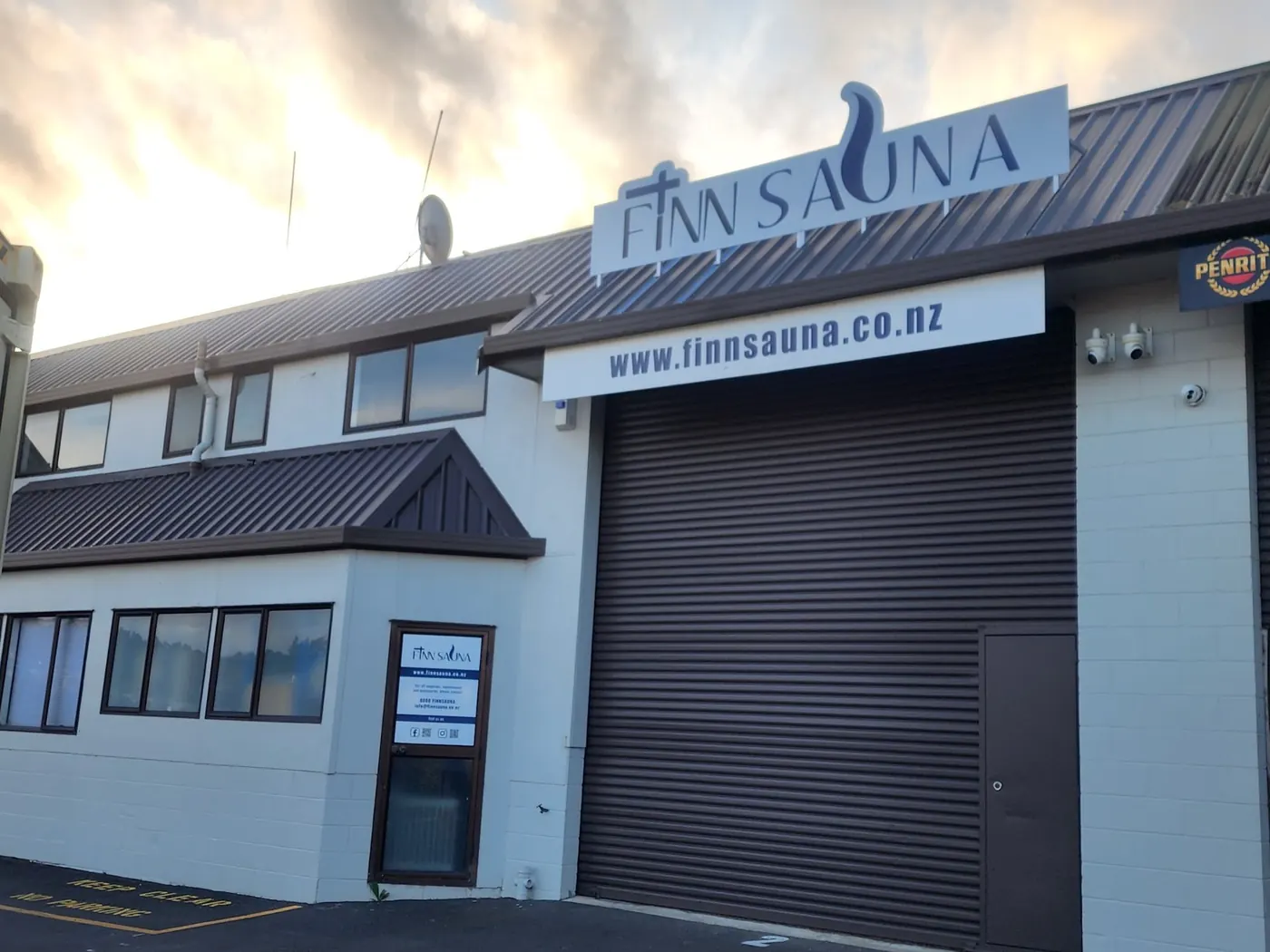 FinnSauna workshop building on Whangaparaoa Road, Auckland